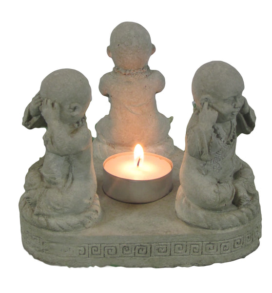 Hear, See and Speak Candle holder