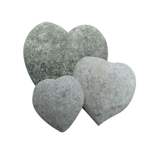 Decorative stone heart trio ornaments