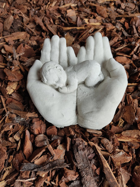 Baby in Hand Decorative Stone Ornament