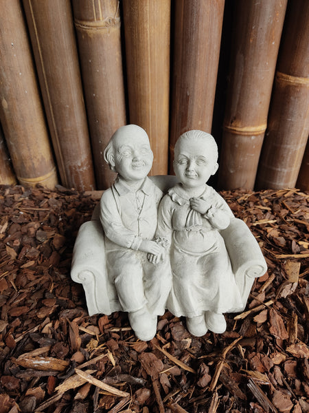 Grandparents on Sofa Decorative Stone Ornament