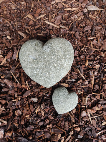 Decorative stone heart duo 10cm, 20cm