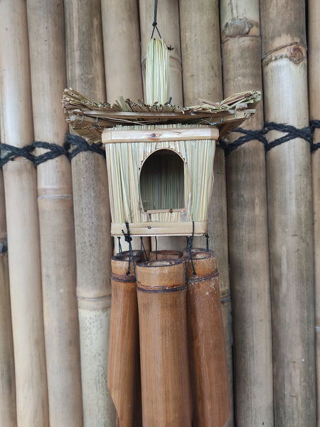 Wooden Bali Hut Windchime