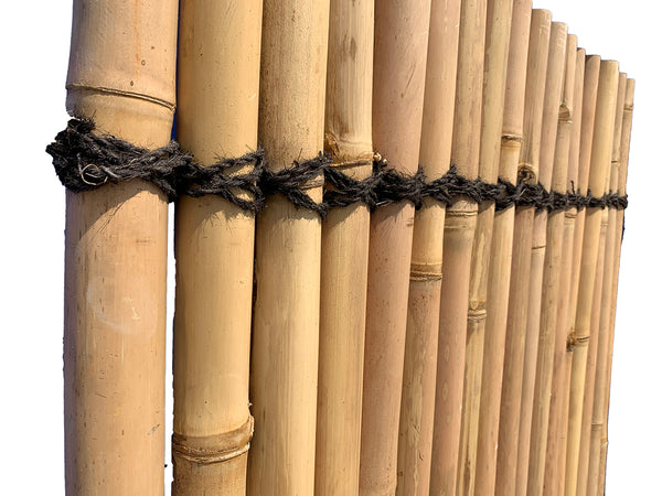 Bamboo fence panel with rope