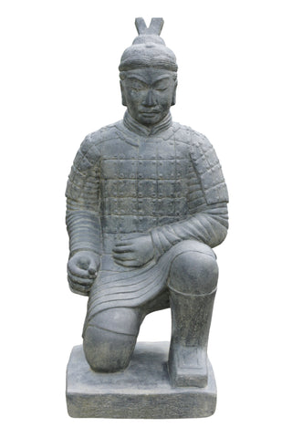 Stone Chinese kneeling warrior