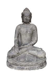 Decorative stone sitting buddha ornament