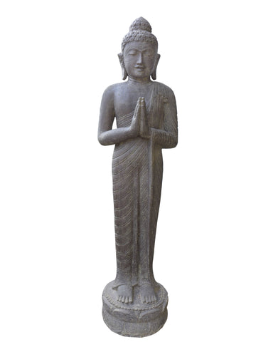 Stone Standing Buddha with greeting pose 158cm