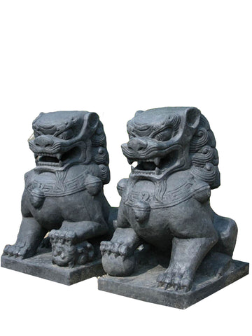 Set of two Stone Temple Lion 60cm