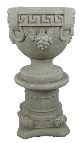 Grecian Stone Urn with Pedestal