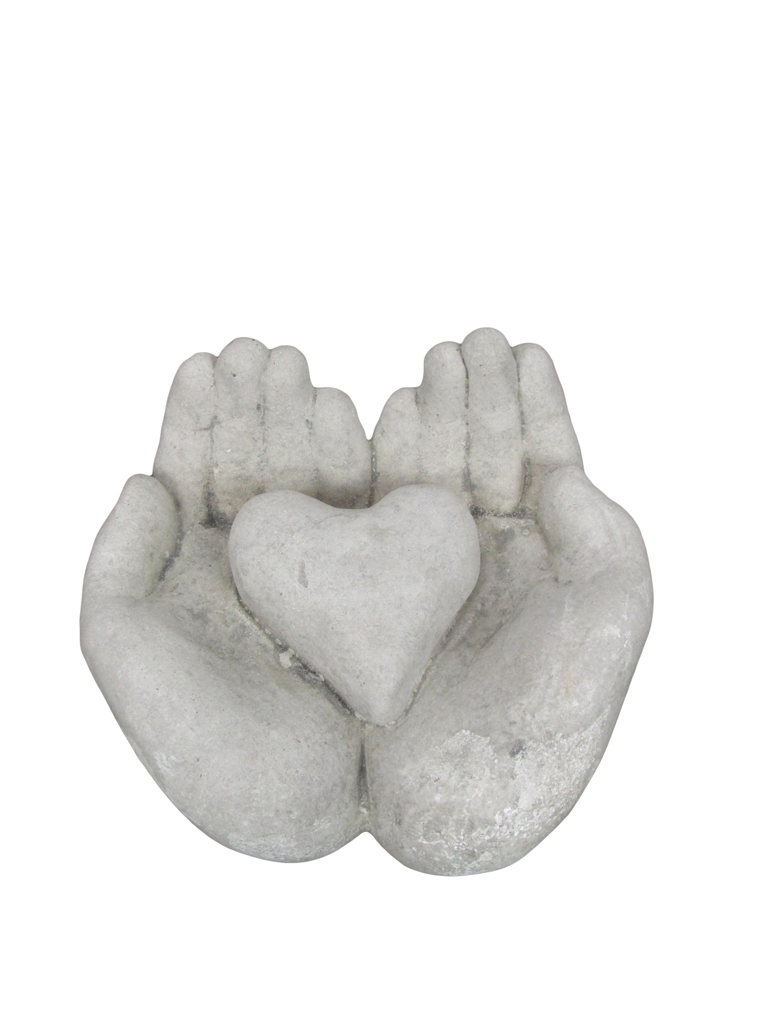 Heart in hands decorative stone ornament