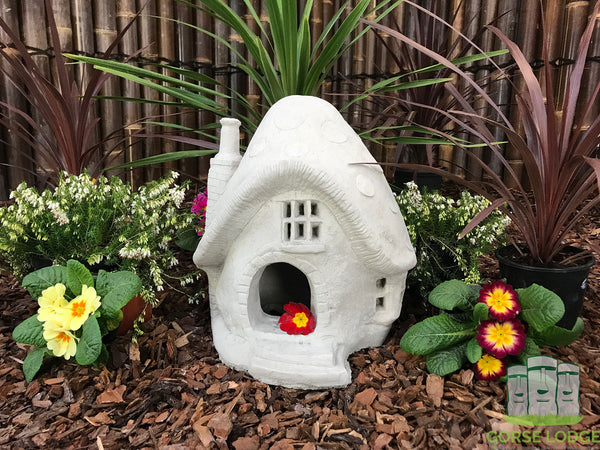 Decorative stone mushroom house ornament