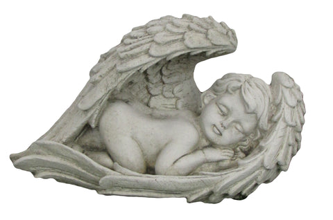 Angel in wings stone ornament