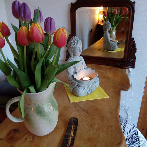 Buddha with stone font