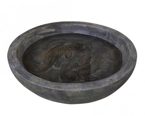 Decorative water bowl with fish 40cm